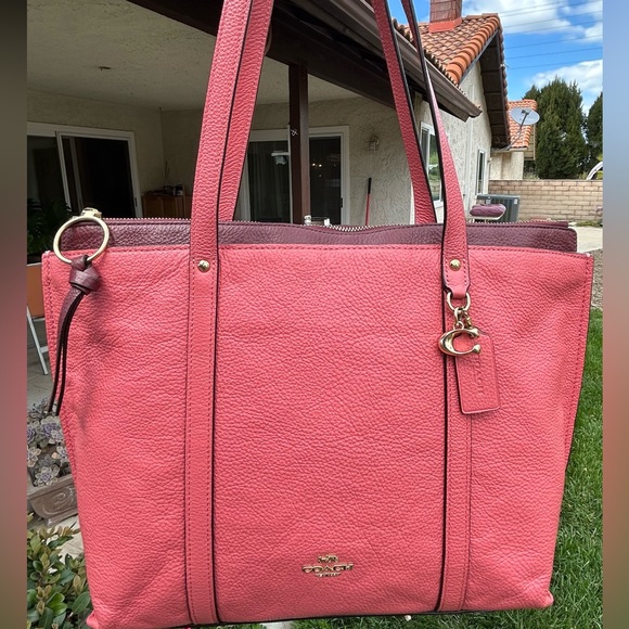 COACH May ColorBlock Pebble Leather Tote Bag - Picture 3 of 16